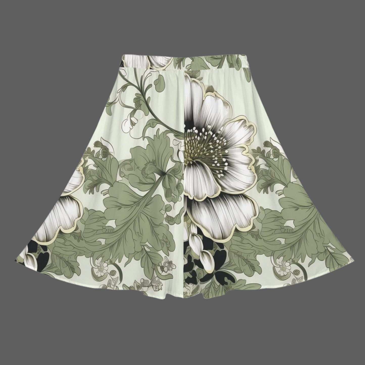 "Jesus saves' Green & White Floral Women's Elastic Waist Pocket Maxi Skirt