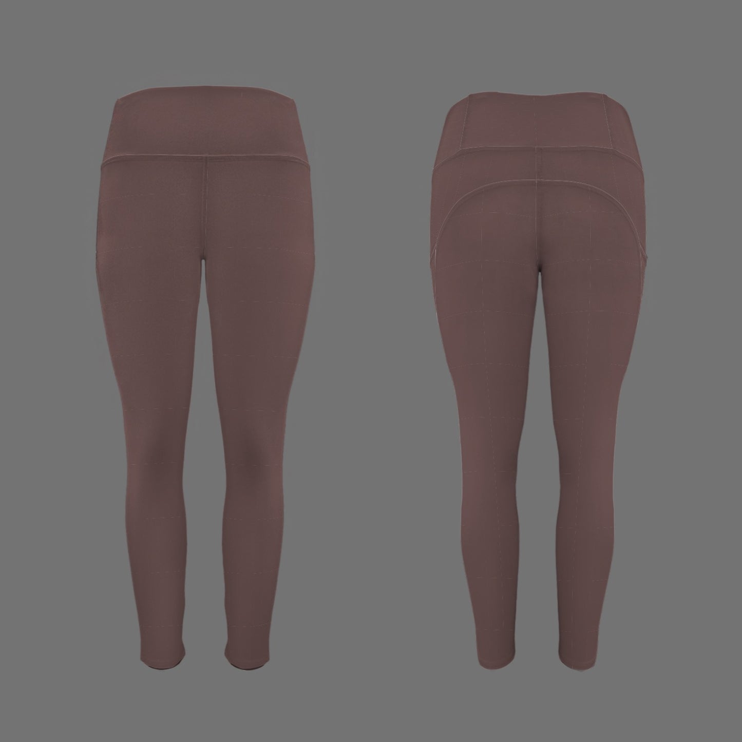 "Faith Ephesians 2:8" Plum Women's High Waist Pockets Yoga Leggings