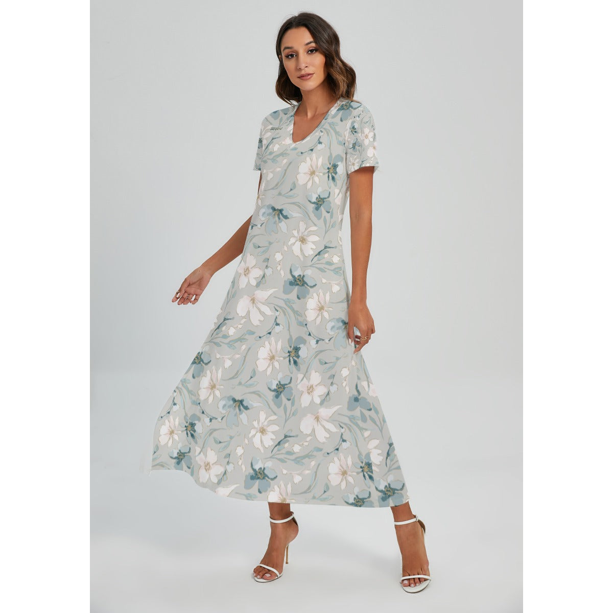 Women's V-neck Side Slit Dress in Soft Jersey Fabric "Jesus is Lord"