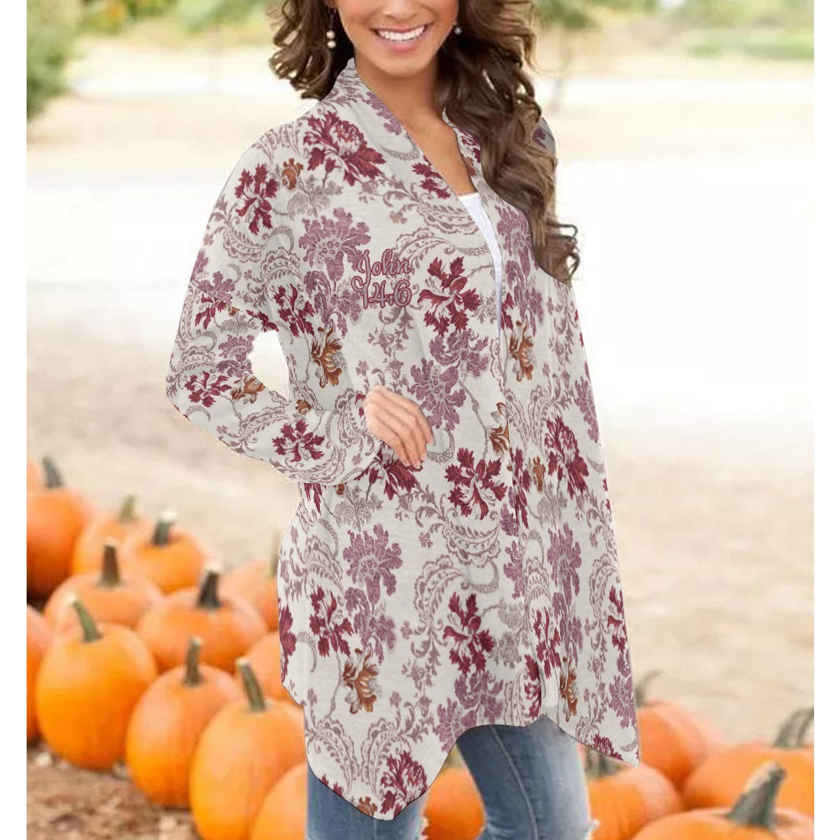 "John 14:6" Women's Cardigan With Long Sleeve