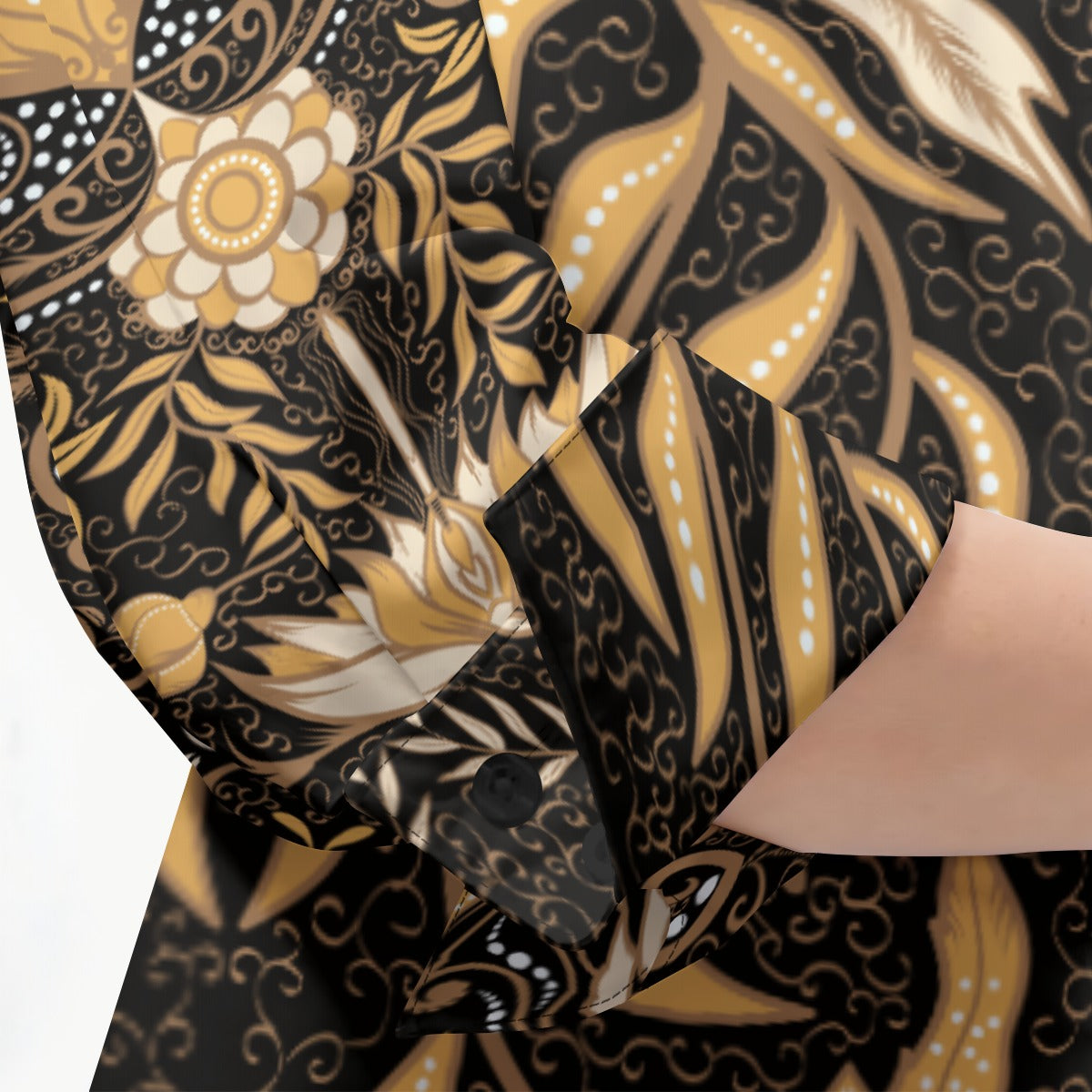"Repent & Believe" Brown, Beige Floral Print Women's 3/4 Sleeve Shirt