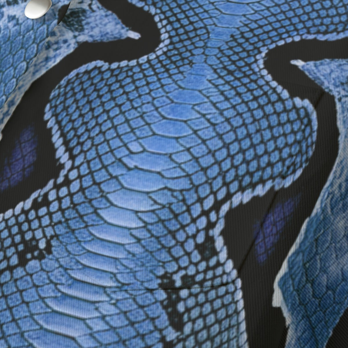 "Ride For Christ" Blue Snake Skin Print Women's Cropped Jacket | 245GSM Cotton