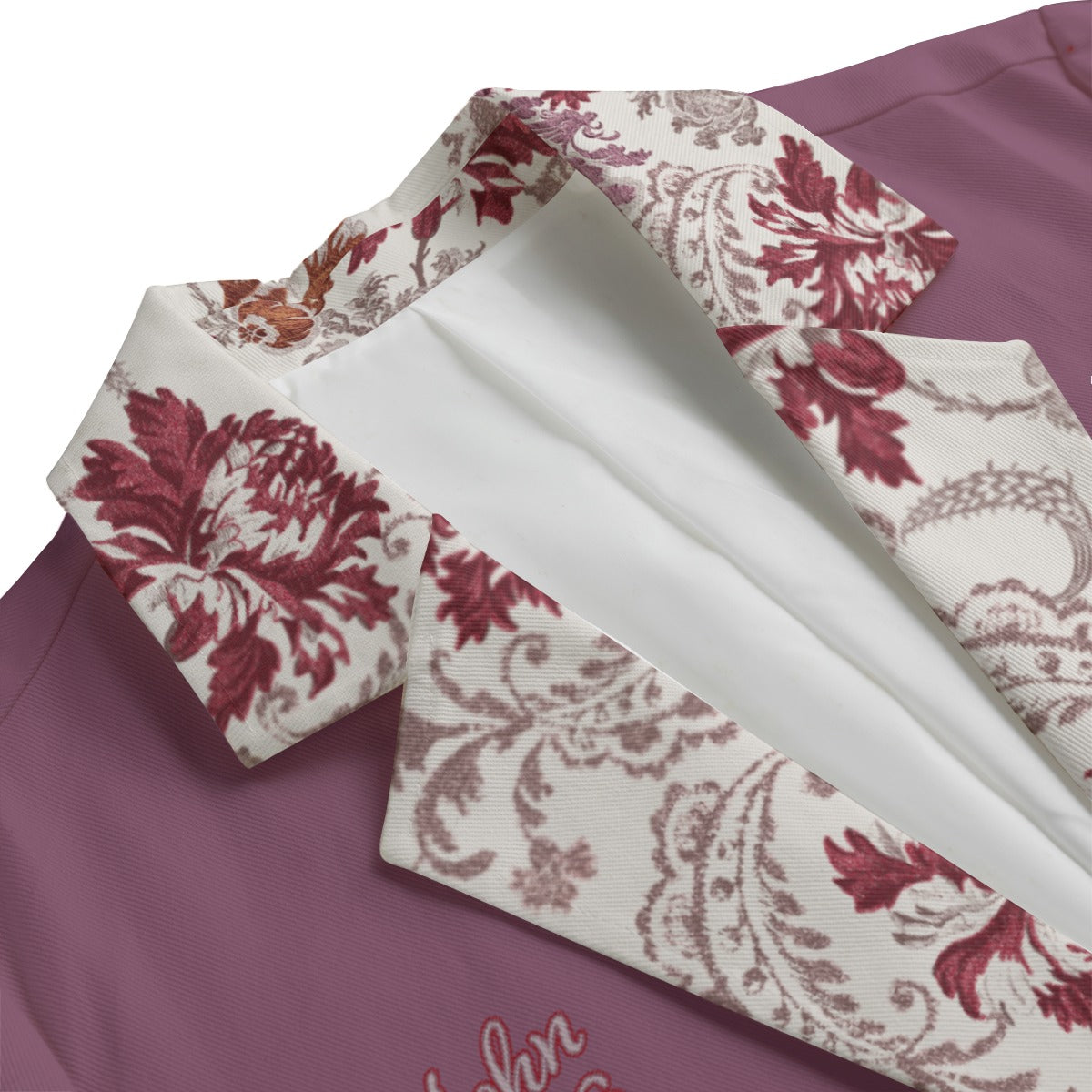 "John 14:6" Purple with Red & White Floral Lapel Women's Leisure Blazer