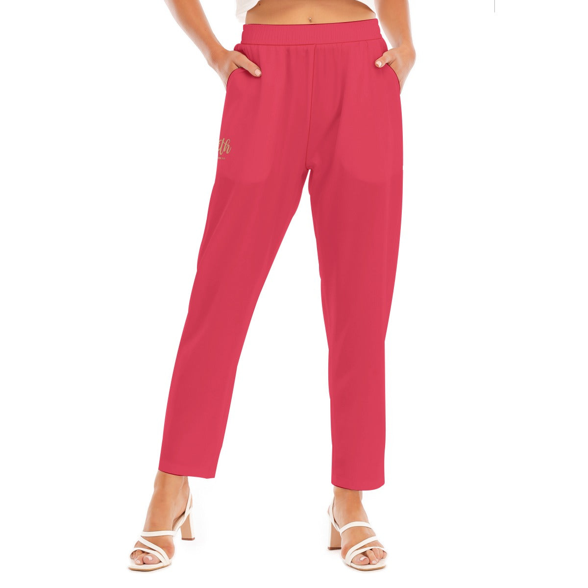 Women's Loose Straight-leg Pants - Four-way Stretch, "Fath Hebrews 11:1"