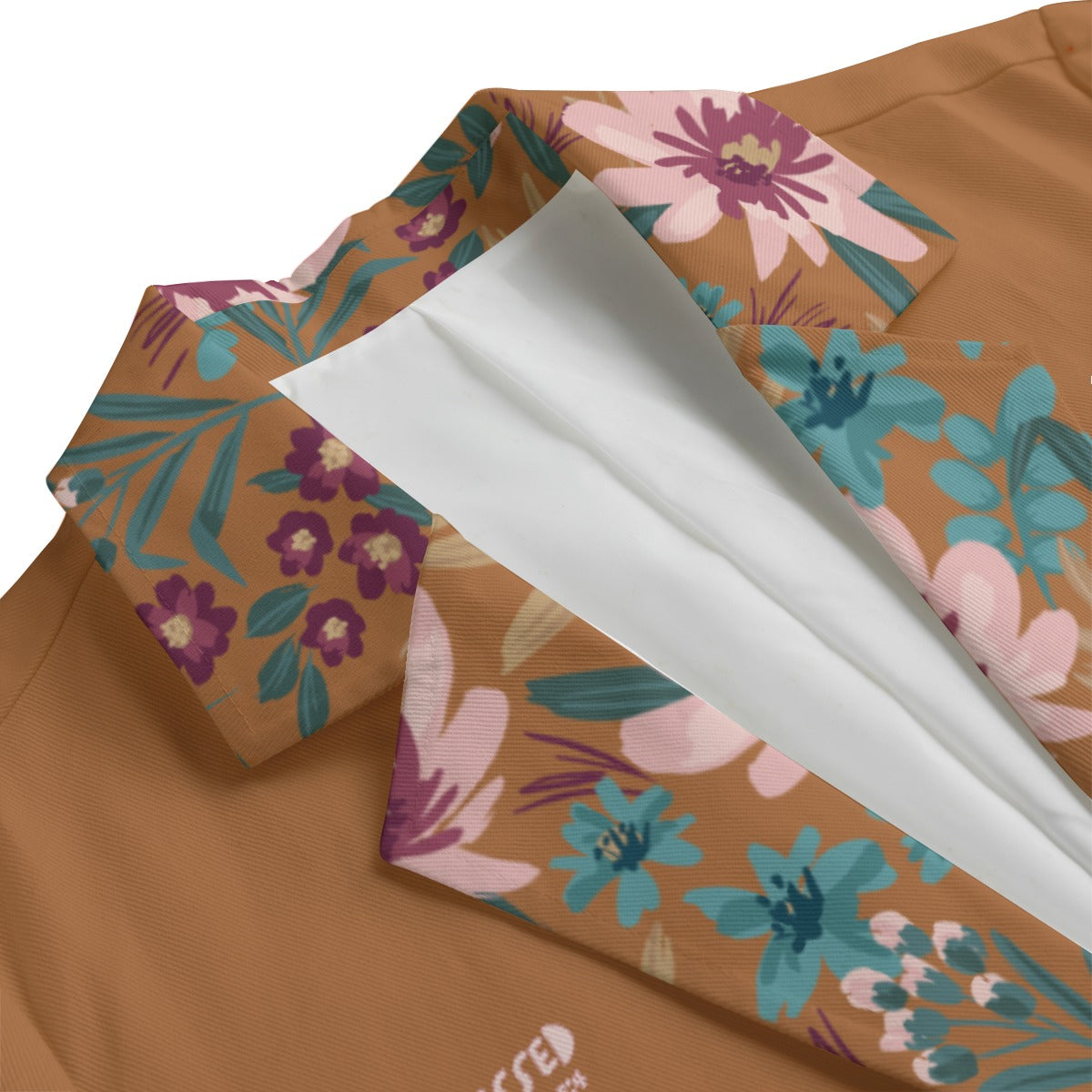 "Blessed Matthew 5:4" Pink Floral Women's Leisure Blazer with Lapel Print