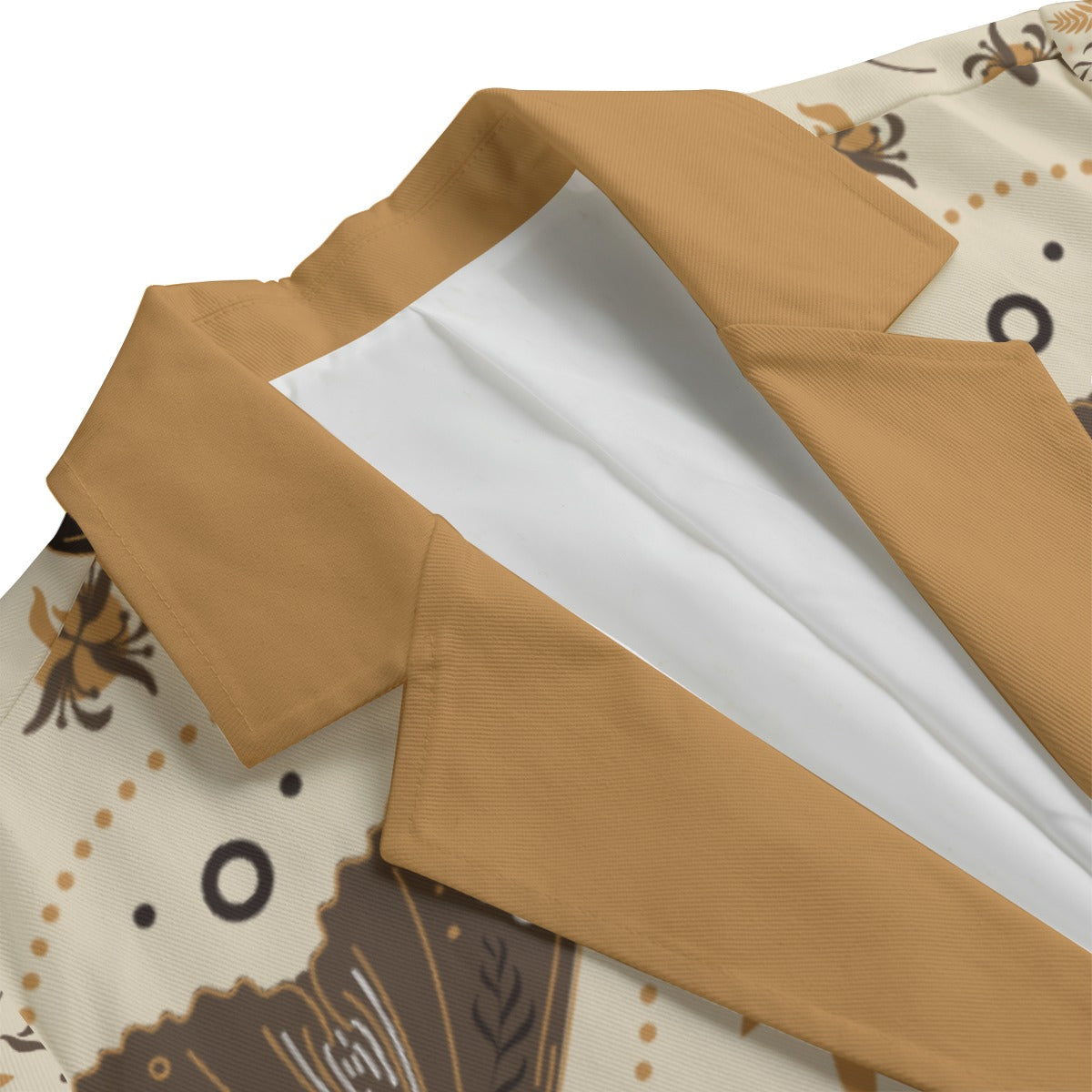 "Jesus Saves ask me how" Beige & Brown Moth Pattern Women's Leisure Blazer