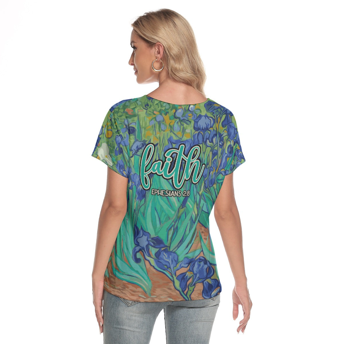 Faith Ephesians Women's V-Neck Short Sleeve T-Shirt - Stylish & Comfortable