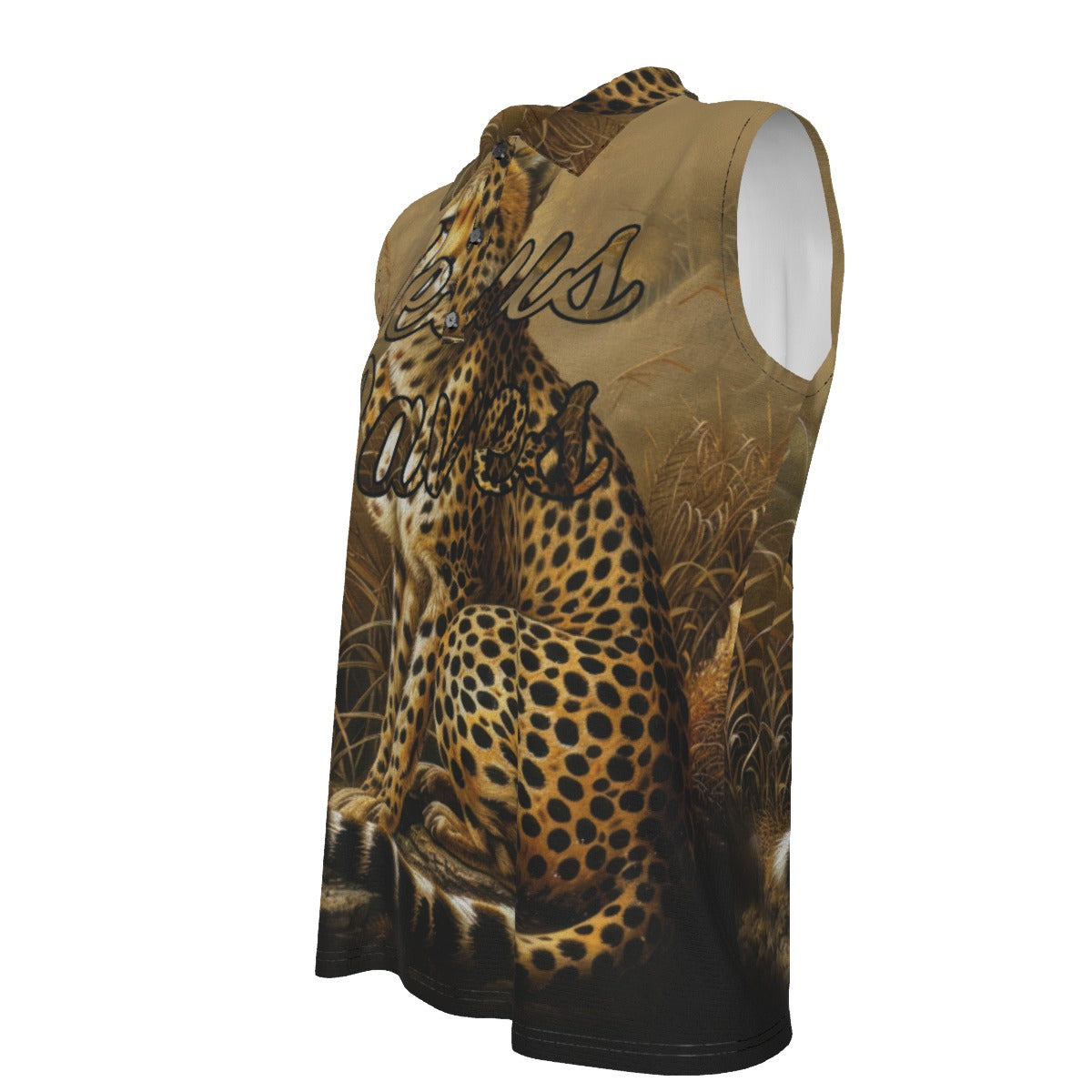 Jesus Saves Leopard Print Women's UV Protection Sleeveless Polo Shirt