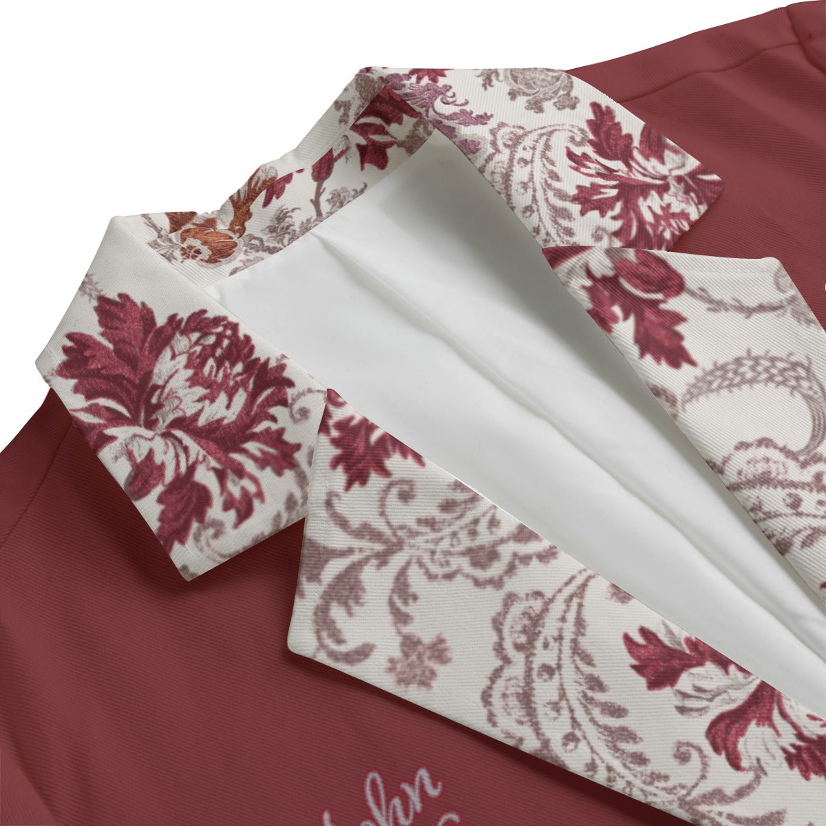 "John 14:6" Women's Red & White Floral Lapel Polyester Leisure Blazer