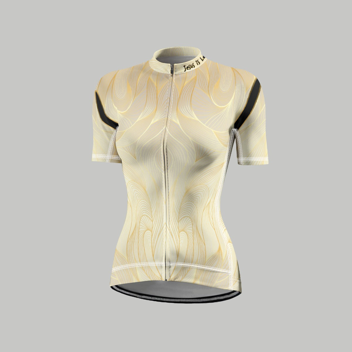 "Rooted in Jesus" Women's Cycling Jersey with Anti-Slip Silicone Bands & Reflective Strips for Safety