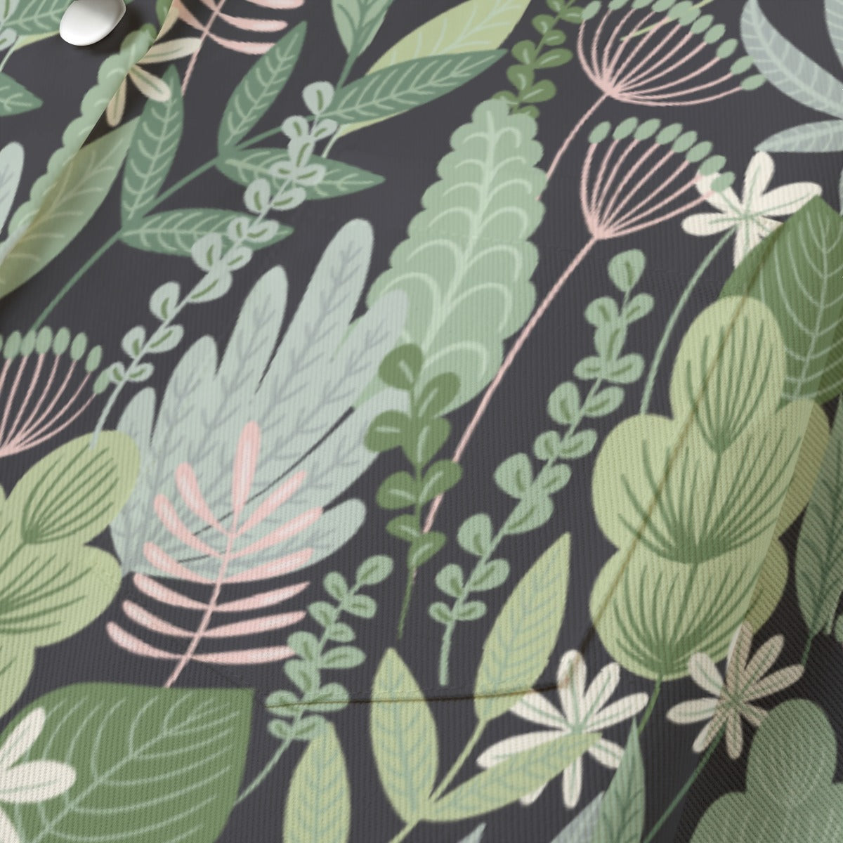 "Blessed Matthew 5:8" Green & Black Floral Print Women's Cropped Jacket | 245GSM Cotton