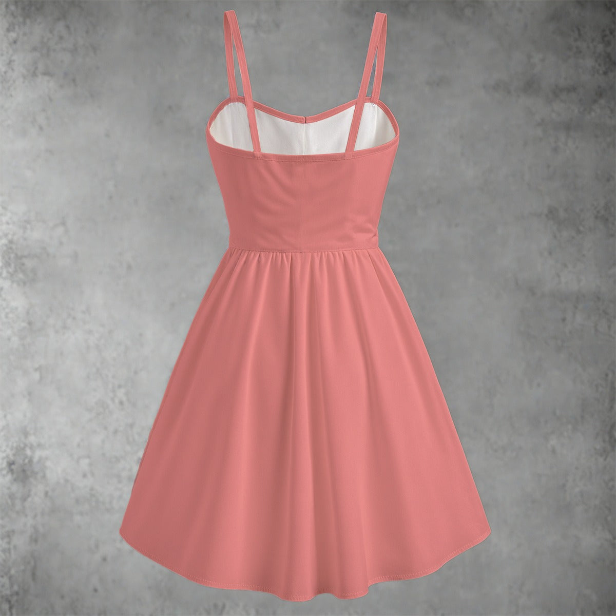 Pink Spaghetti Strap Dress with "Hebrews 11:1" Print, Sweetheart Neckline, Soft Cotton-Polyester Fabric