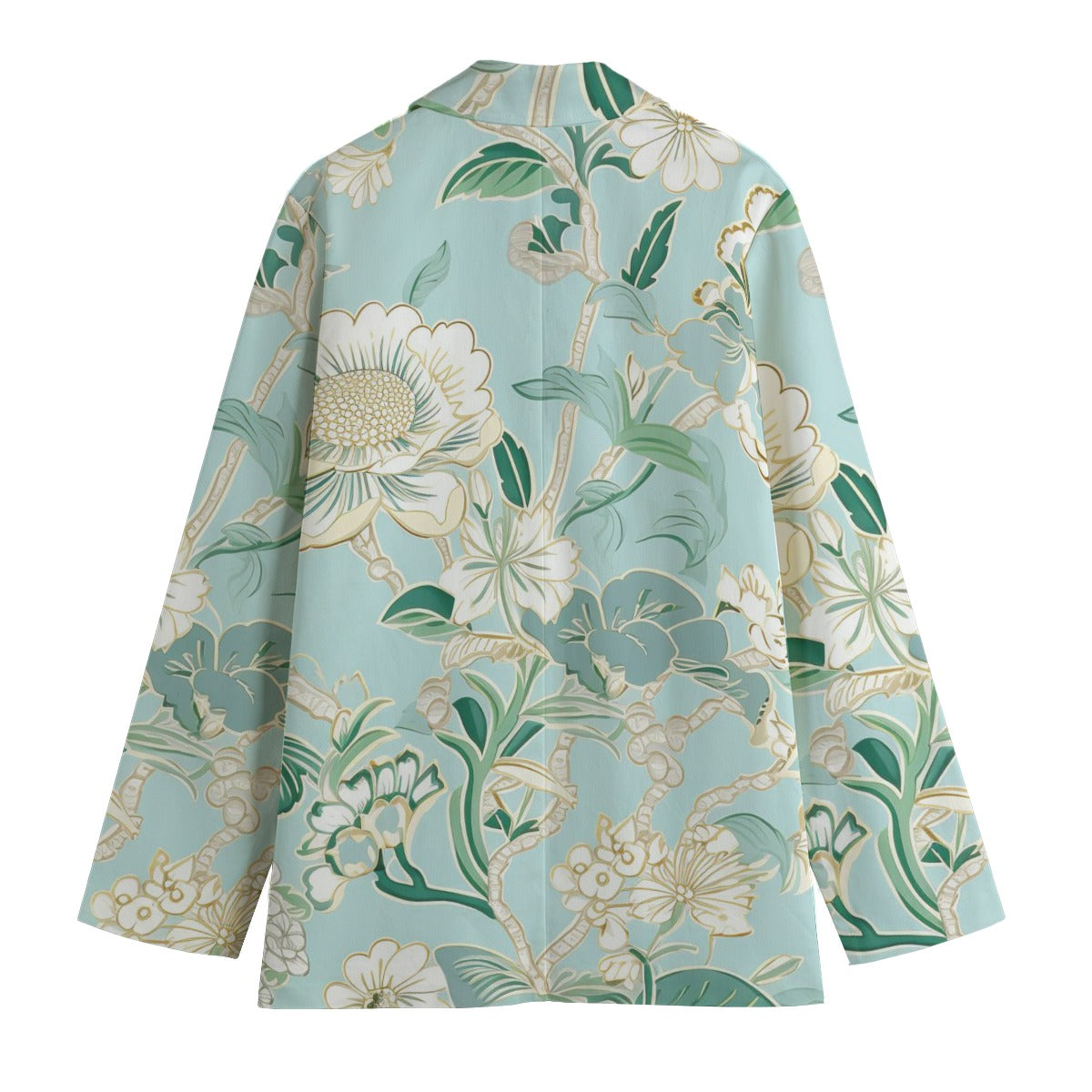 "Jesus Saves" Light Blue Floral Women's Leisure Blazer | 245GSM Cotton