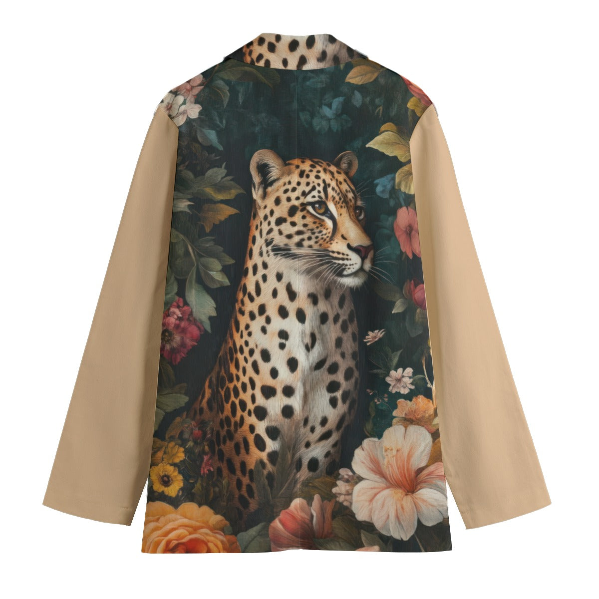 "Jesus Saves" Floral Leopard Women's Stylish Cotton Blazer