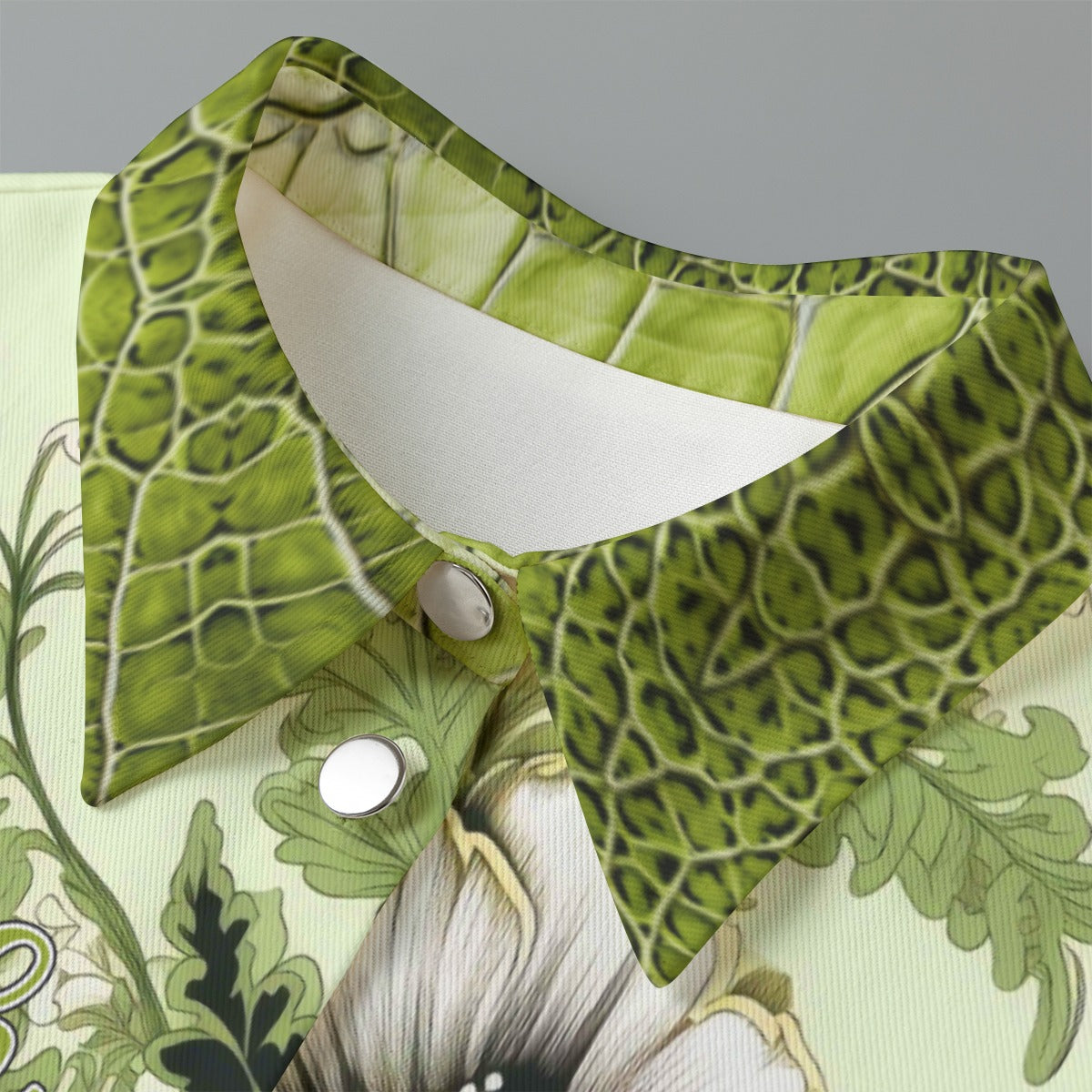 "Faith Ephesians 2:8" Lime Green Floral Women's Cropped Jacket | 245GSM Cotton