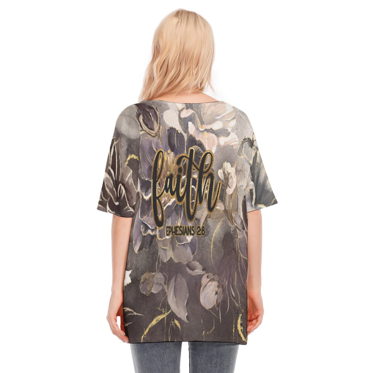 Women's Bat Sleeves Blouse | 190GSM Cotton "Faith Ephesians 2:8"