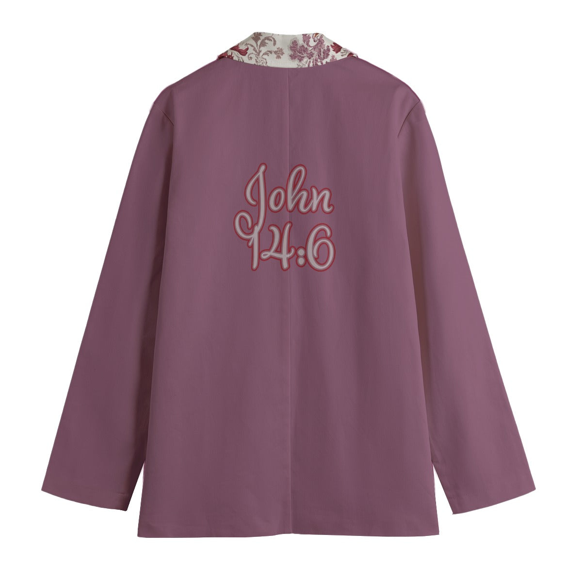 "John 14:6" Purple with Red & White Floral Lapel Women's Leisure Blazer