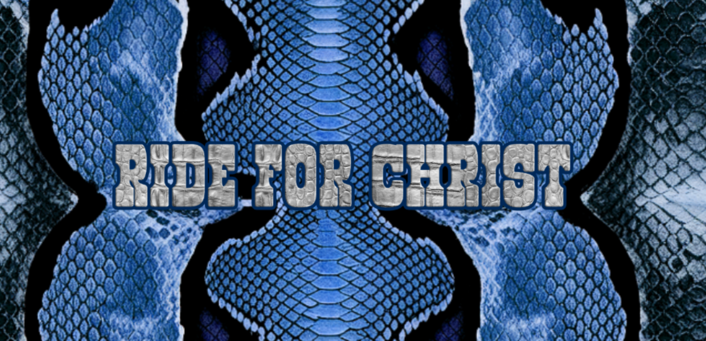 "Ride For Christ" Blue Snake Skin Print Women's Cropped Jacket | 245GSM Cotton