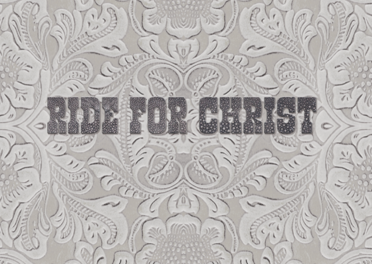"Ride for Christ" off-white Faux Tooled leather Cotton Women's Cropped Jacket | 245GSM Cotton