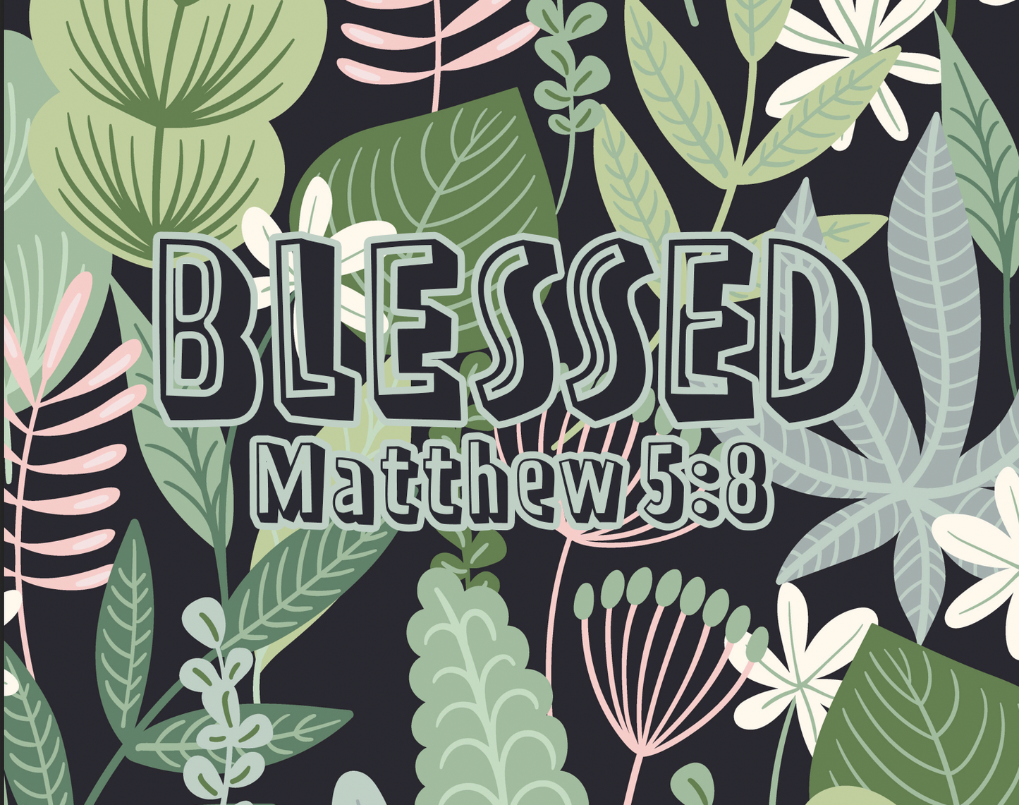 "Blessed Matthew 5:8" Women's Green & Black Floral Midi Dress in Soft Milk Silk Fabric