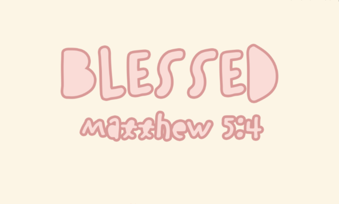 "Blessed Matthew 5:4" Cream Color with Pink Tulip Print Women's V-Neck Long Dress