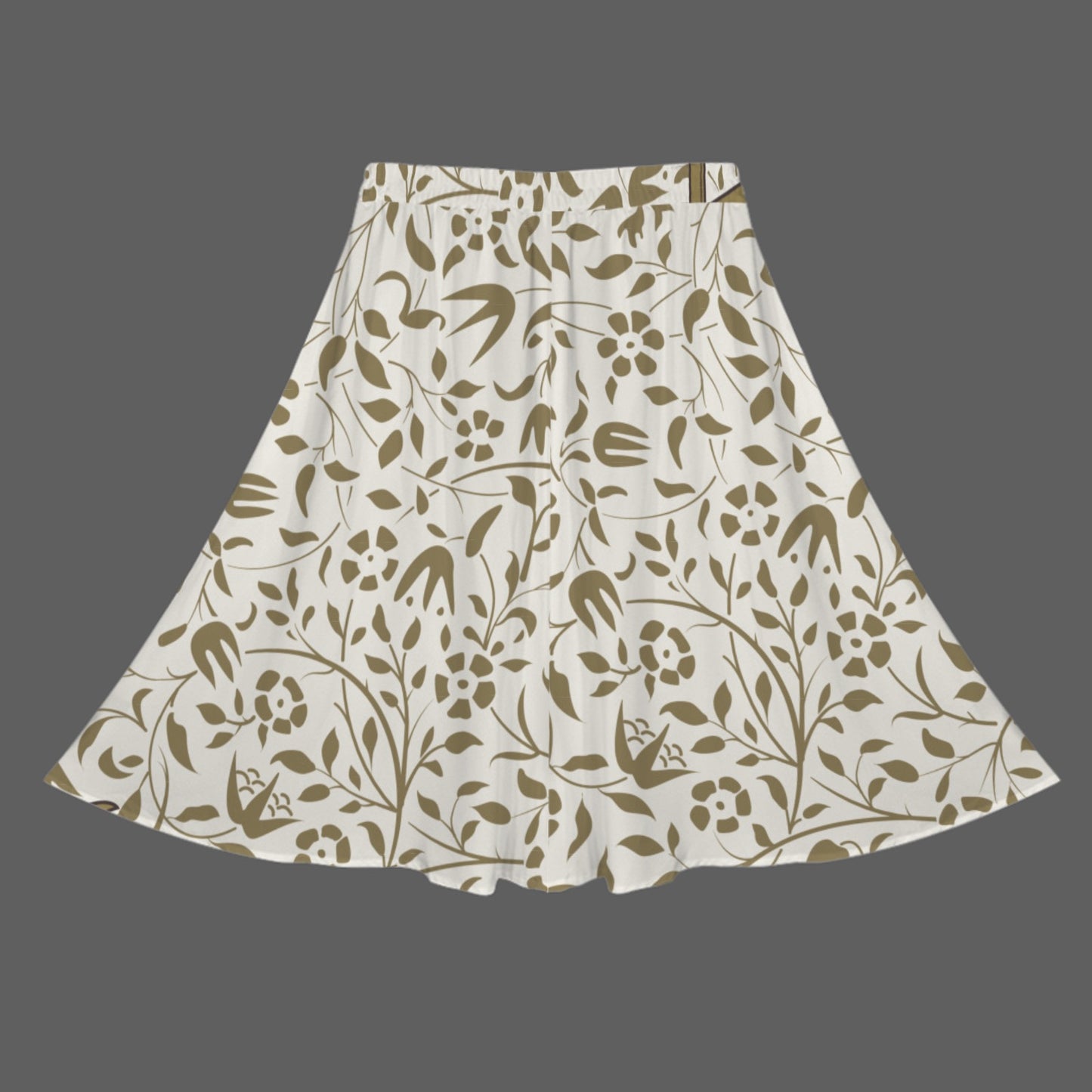 Orange Tulip Floral Women's Elastic Waist Pocket Maxi Skirt