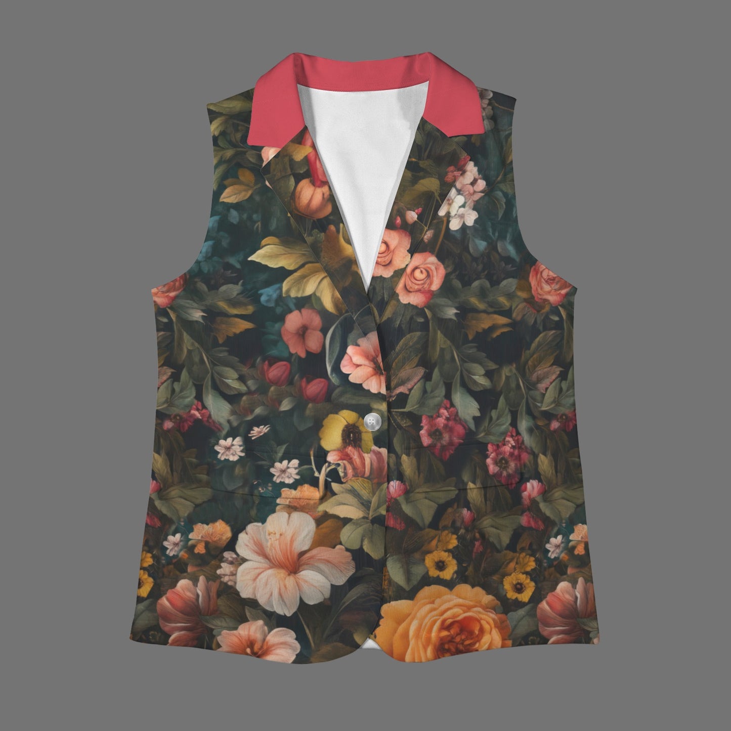"Faith Hebrews 11:1" Leopard Floral Women's Sleeveless Blazer Vest