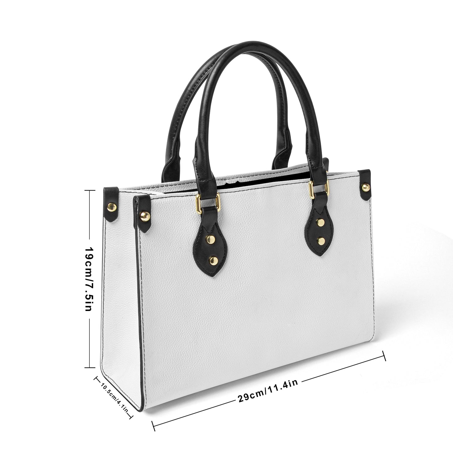 "Jesus is Lord" Faux Cream Leather Women's Tote Bag With Black Handle