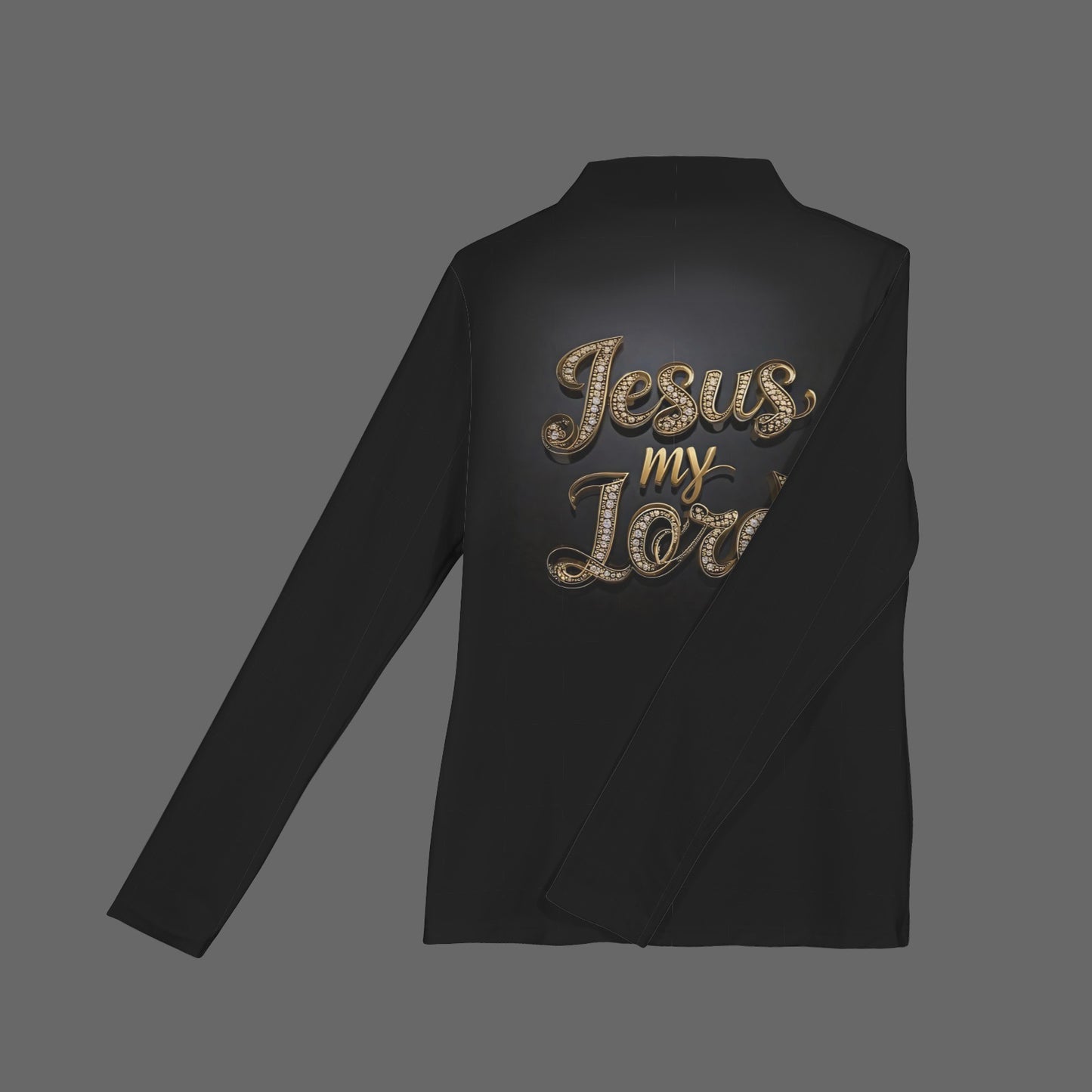 Jesus my Lord Black & Gold Women's Turtleneck Slim Long Sleeve T-Shirt