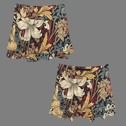 Floral High Waist Layered Ruffle Zip Pocket Sports Skirts