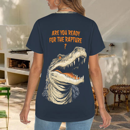 "Are You Ready For the Rapture?" Alligator Women's Crewneck Short Sleeve T Shirt
