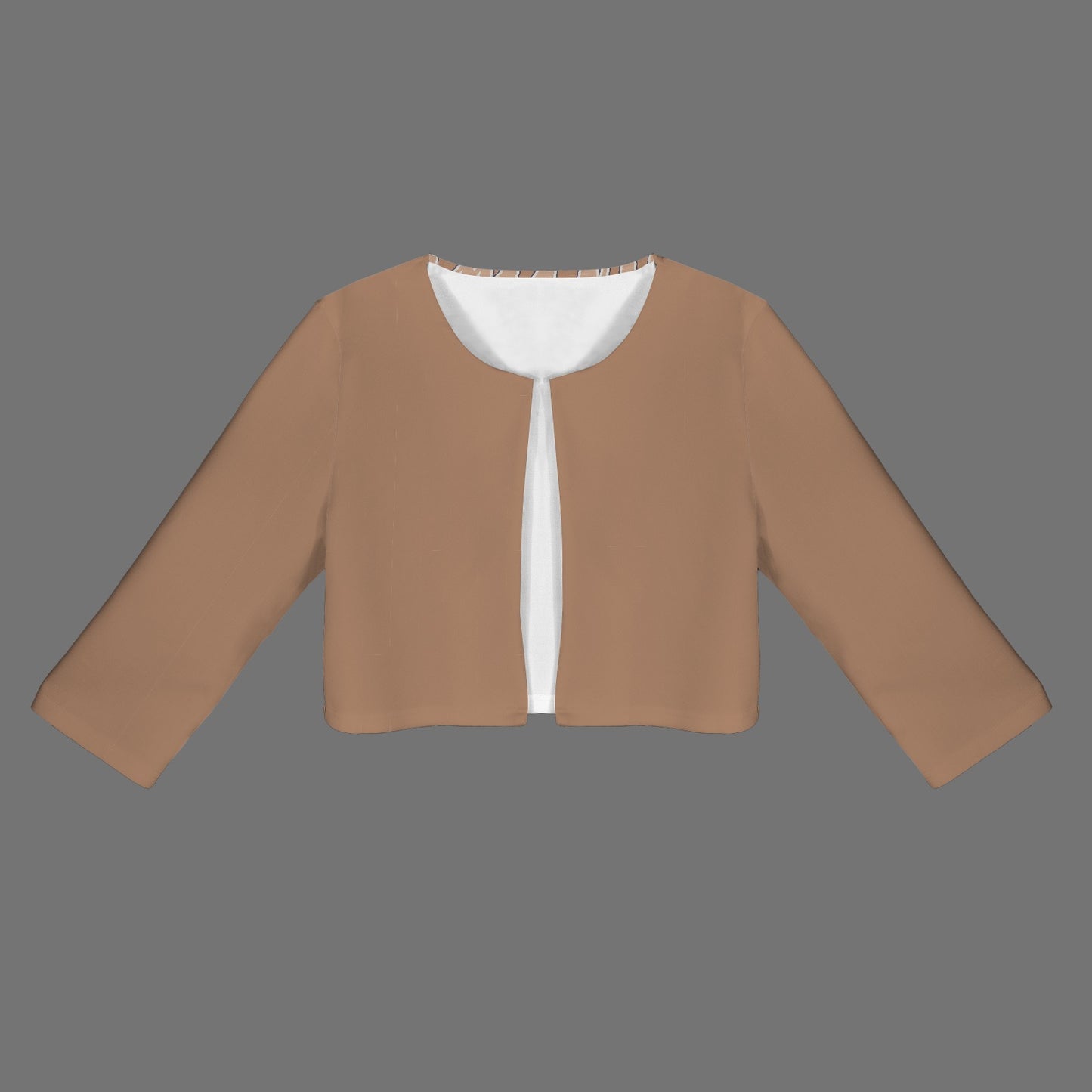 "Faith Ephesians 2:8" Bran Women's Open Front Cropped Blazer