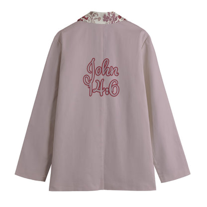 "John 14:6" Floral Lapel Purple Women's Leisure Blazer