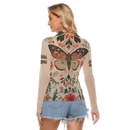 "Jesus Saves" Butterfly All-Over Print Women's Mesh T-shirt