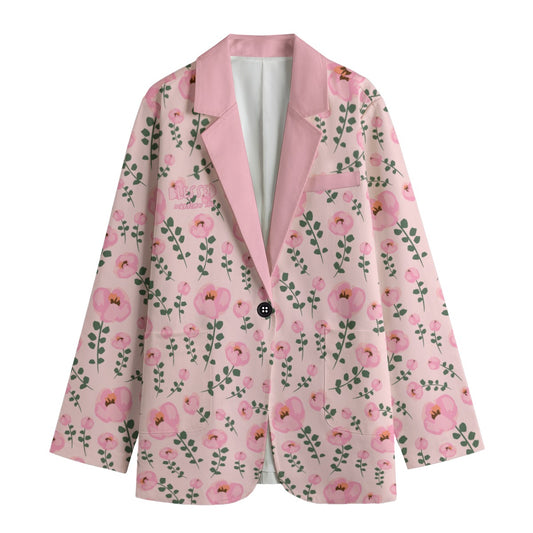 "Blessed Matthew 5:4" Pink Floral Women's Leisure Blazer