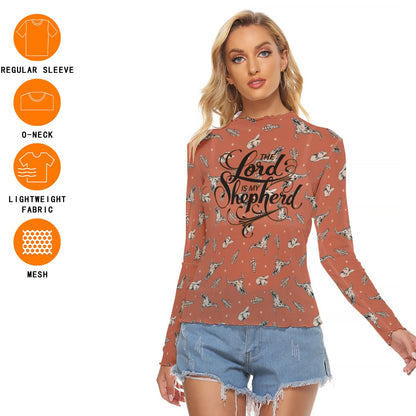 Cowgirl Women's Mesh T-shirt - Long Sleeve Mesh Top "The Lord is My Shepherd"
