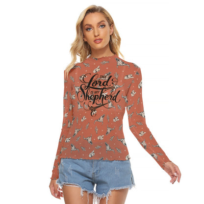 Cowgirl Women's Mesh T-shirt - Long Sleeve Mesh Top "The Lord is My Shepherd"