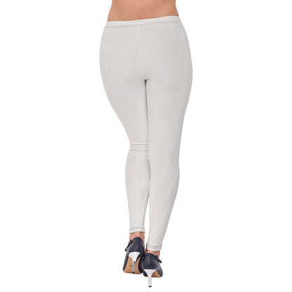 "John 14:6" White Women's High-Stretch Cotton Leggings