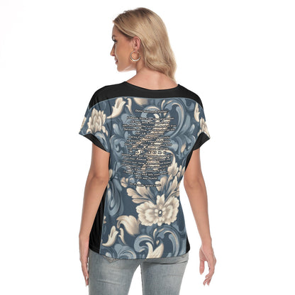 Women's Loose V-Neck Short Sleeve T-Shirt - "I Speak Jesus for my Family"