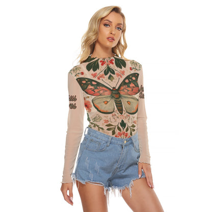 "Jesus Saves" Butterfly All-Over Print Women's Mesh T-shirt