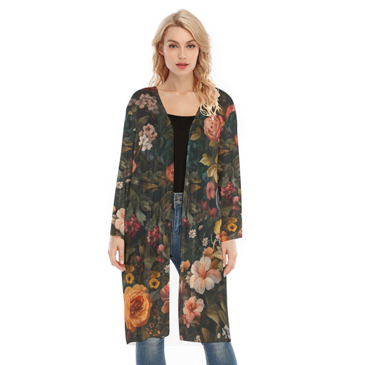 Leopard Floral Print Lightweight Mesh Cardigan for Women, "Faith Hebrews11:"
