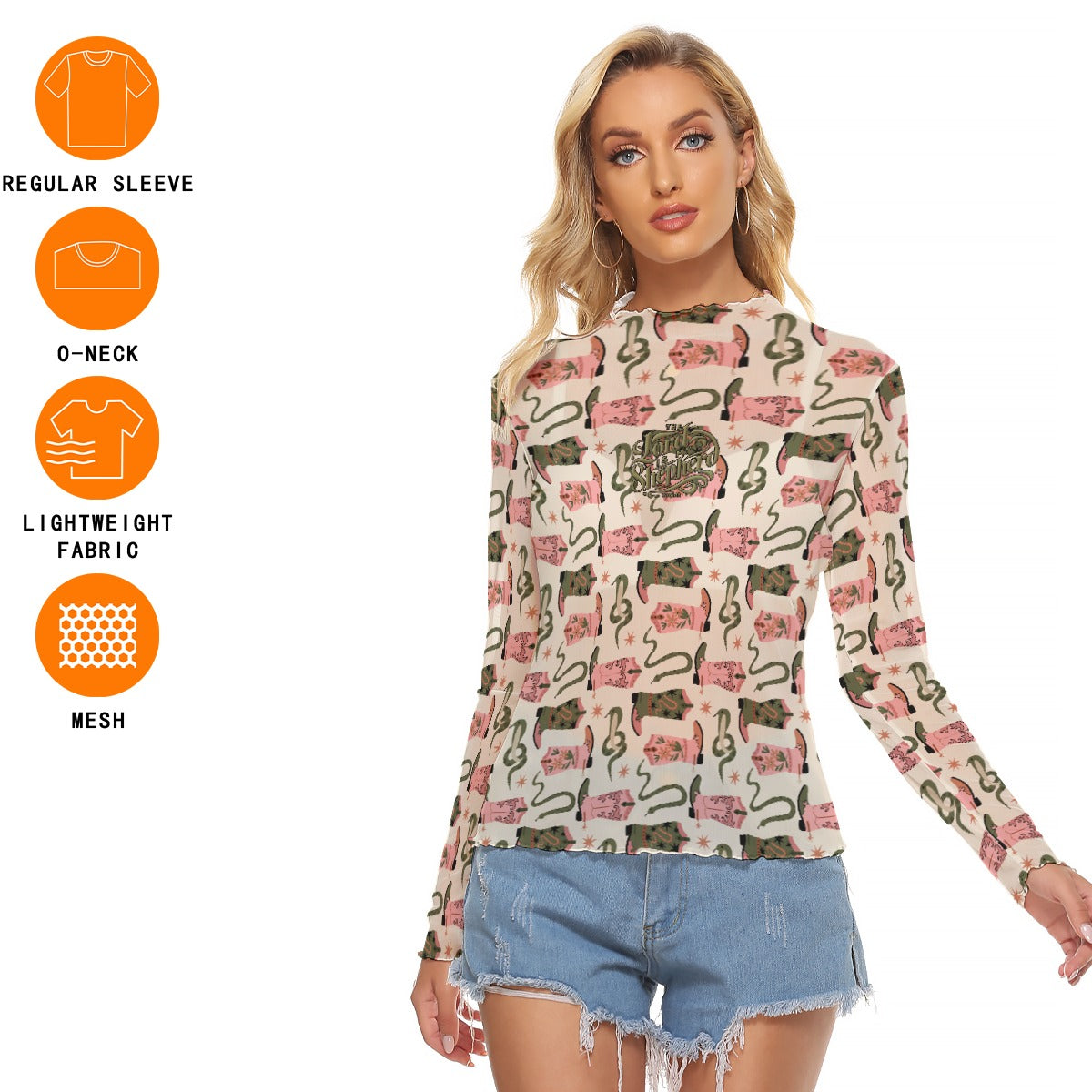 Cowgirl Women's Mesh T-shirt - Long Sleeve Mesh Top "The Lord is My Shepherd"