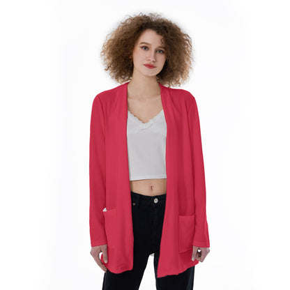 Women's Lightweight Open Front Cardigan with Pockets - Bold Christian Print "Faith Hebrews 11:1"