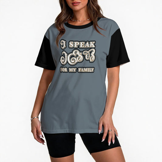 Women's Loose Fit Floral T-Shirt - "I Speak Jesus for my Family"
