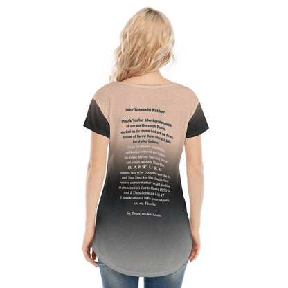 Women's V-Neck Short Sleeve T-Shirt - "I Speak Jesus for my Family"