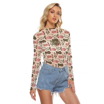 Cowgirl Women's Mesh T-shirt - Long Sleeve Mesh Top "The Lord is My Shepherd"