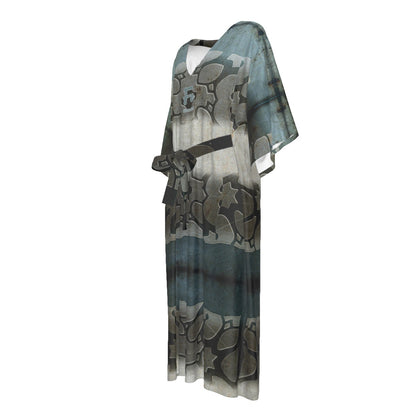 Vestido largo para mujer "Fe Hebreos 11:1" con tejido elástico en cuatro direcciones