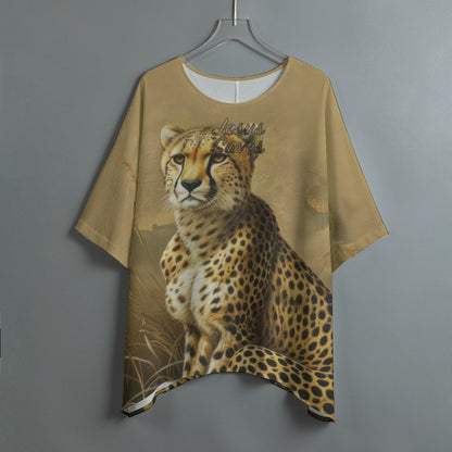 "Jesus Saves" Leopard Print Women's Bat Sleeve Shirt