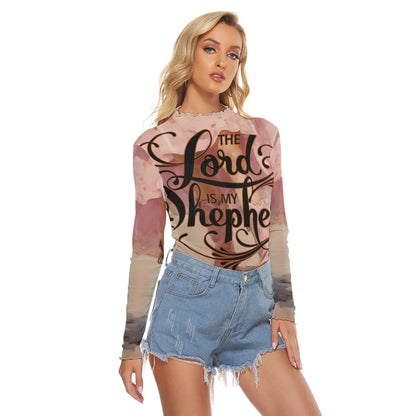 Cowgirl Women's Mesh T-shirt - Long Sleeve Mesh Top "The Lord is My Shepherd"
