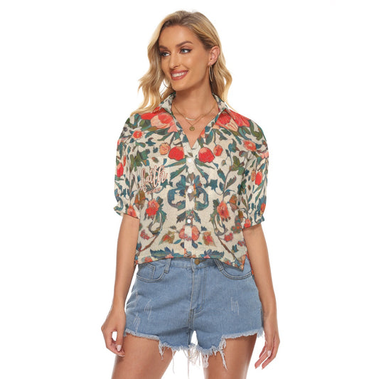 "Faith Ephesians 2:8" Floral Women's V-neck Shirts